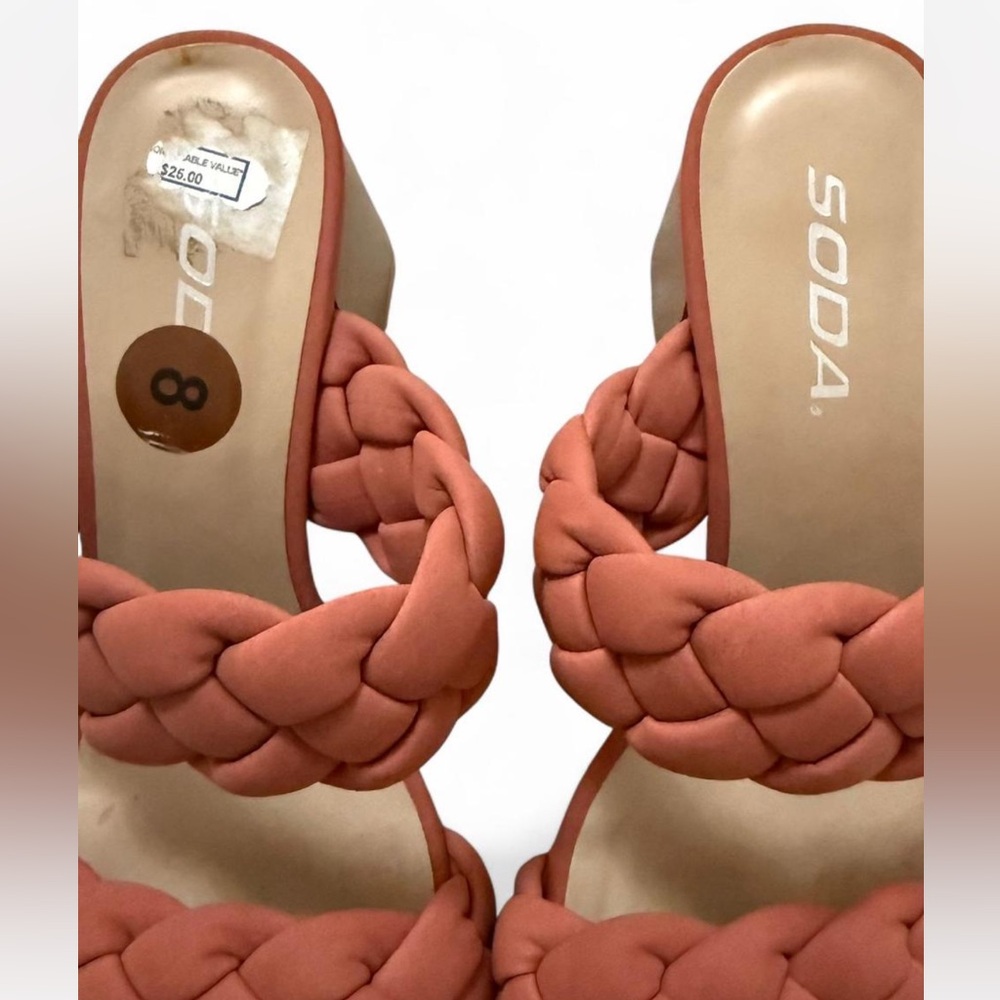 Soda Women's Braided Sandals - Rust - Picture 2 of 3